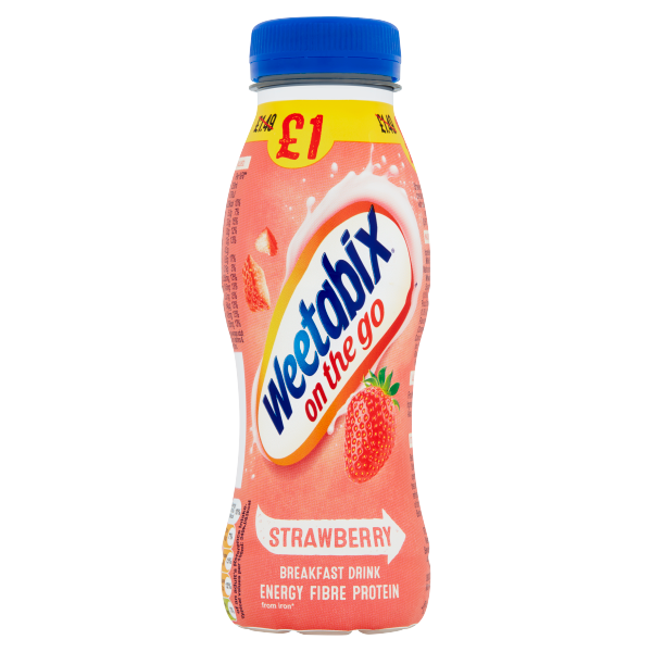 Weetabix On the Go Breakfast Drink Strawberry 8 x 250ml PMP £1 We Get
