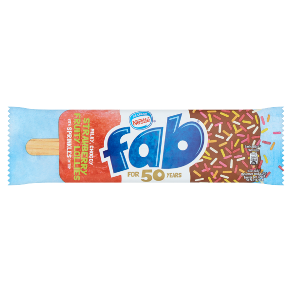Fab Strawberry Fruity Lollies 58ml