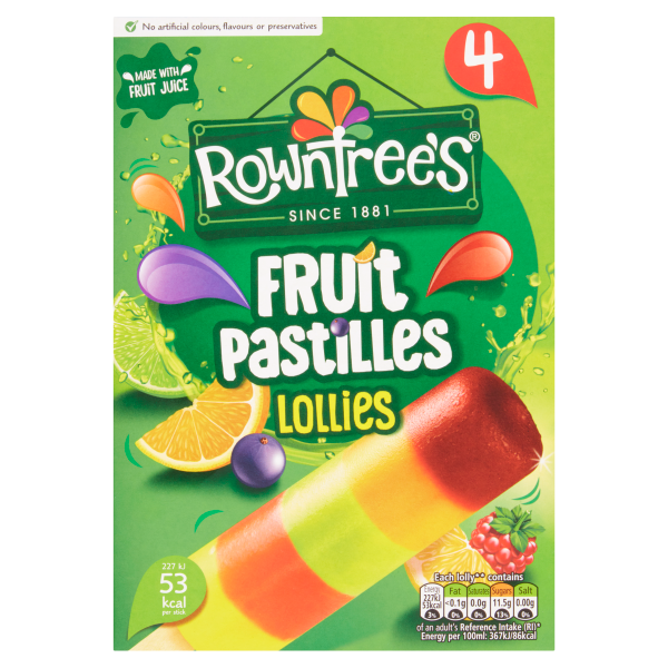 Rowntree's Fruit Pastilles Lollies 4 x 65ml