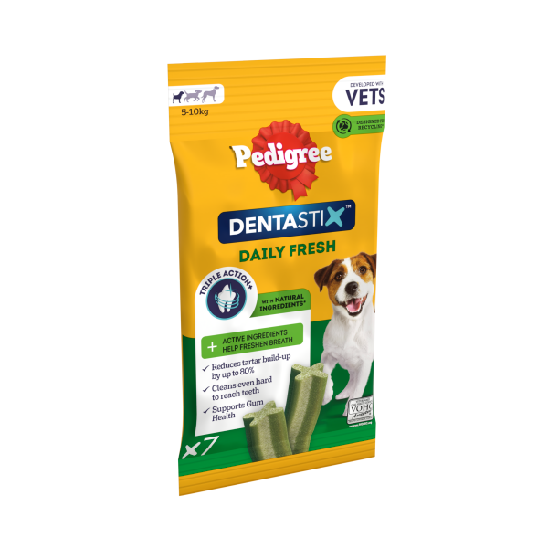 Pedigree Dentastix Fresh Adult Small Dog Treats 7 x Dental Sticks 110g