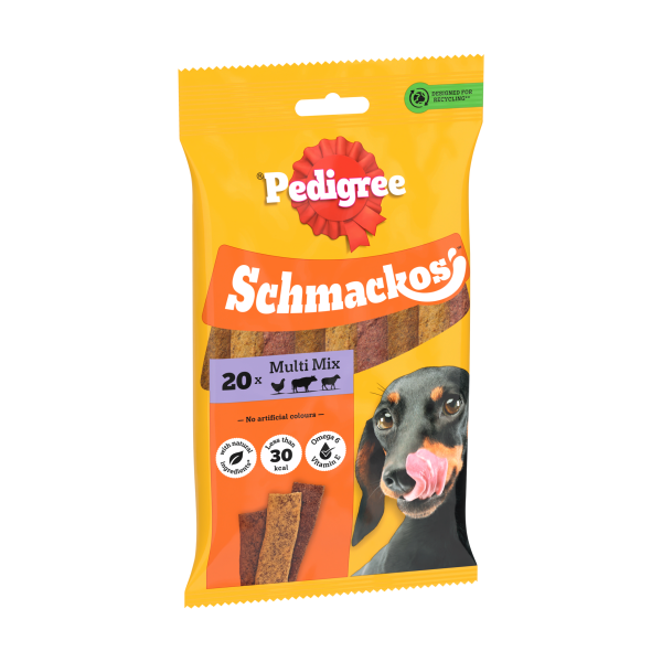 Pedigree Schmackos Adult Dog Treats Meat Mix 20 Strips 144g