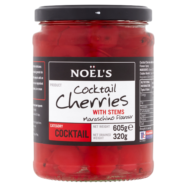 Noels Cocktail Cherries With Stem Marachino Flavour 605g We Get Any