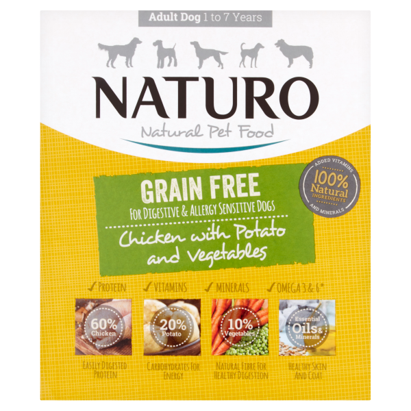 Naturo Natural Pet Food Grain Free Chicken with Potato and Vegetables Adult Dog 1 to 7 Years 400g