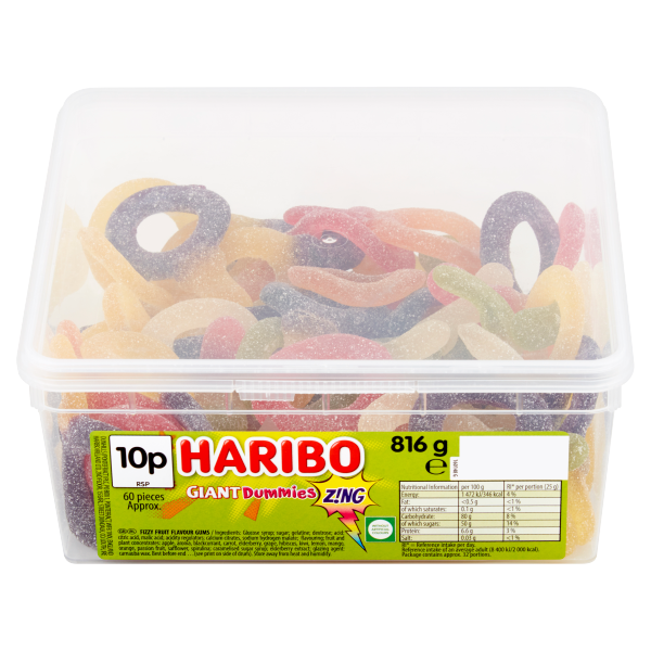 Haribo Giant Dummies Z!NG 816g We Get Any Stock