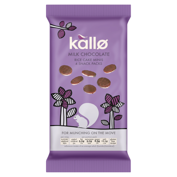 Kallo Belgian Milk Chocolate Rice Cake Minis 4 x 21g (84g) We Get Any