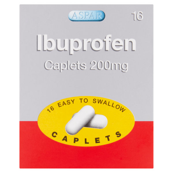 Aspar Ibuprofen Caplets 200mg 16 Caplets