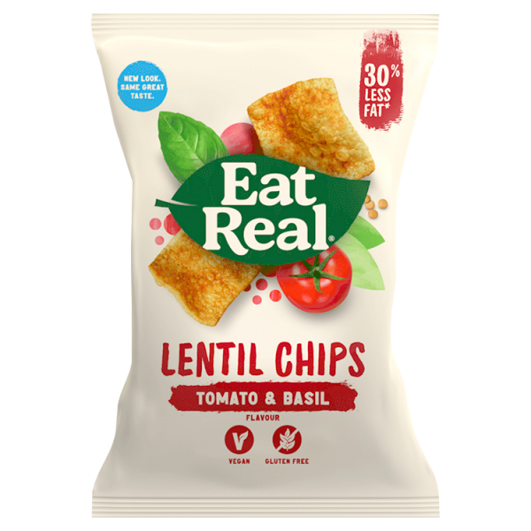 Eat Real Lentil Chips Tomato & Basil Flavour 113g