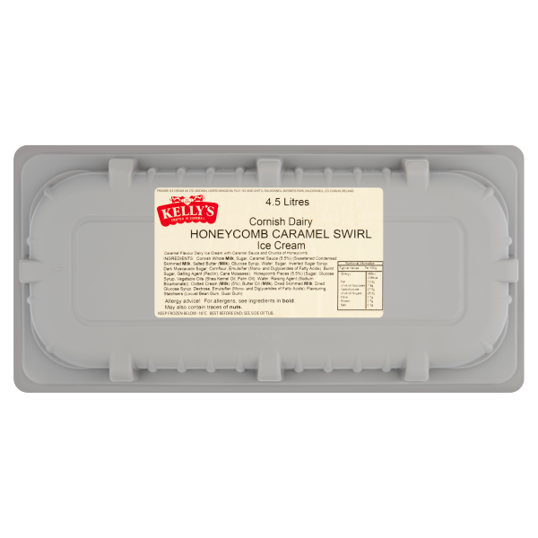 Kelly's Cornish Honeycomb Caramel Swirl Ice Cream 4.5ltr