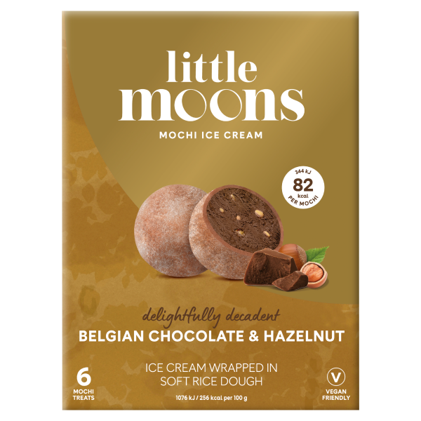 Little Moons Mochi Ice Cream Belgian Chocolate & Hazelnut 6 x 32g (192g)