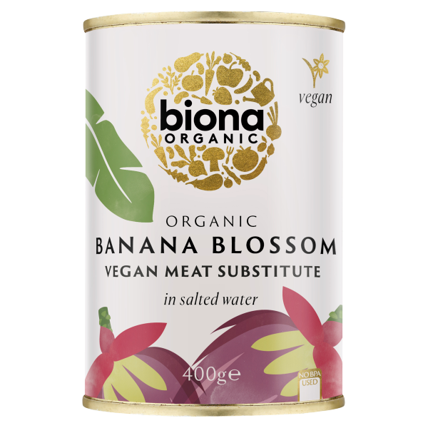 Biona Organic Banana Blossom Vegan Meat Substitute in Salted Water 400g We Get Any Stock