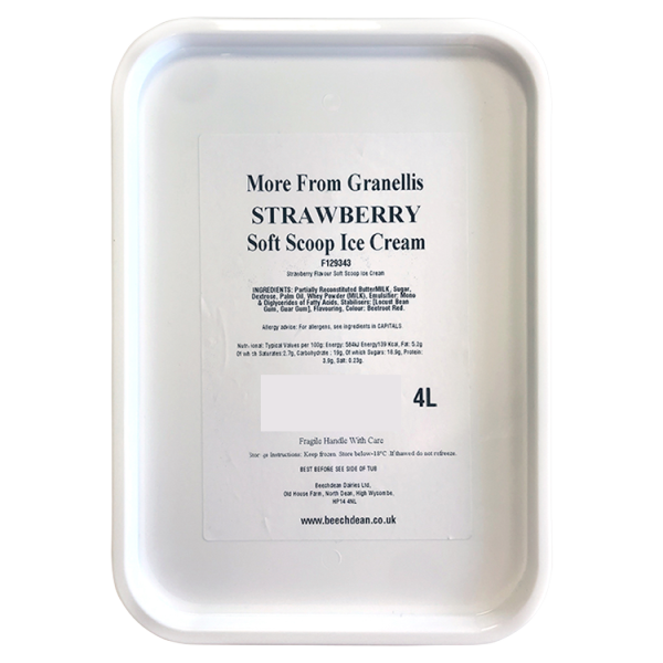 Granelli's Strawberry Soft Scoop Ice Cream 6 x 4 Litres