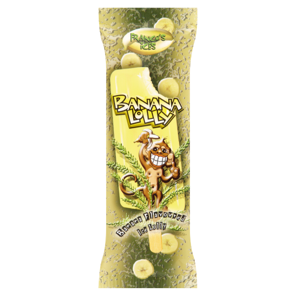 Franco's Ices Banana Lolly Banana Flavoured Ice Lolly 70ml
