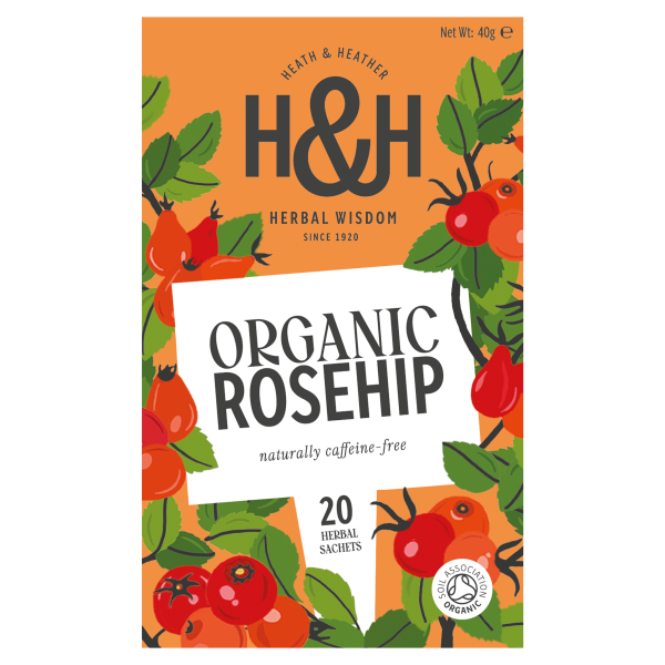 Heath & Heather 20 Organic Rosehip Herbal Sachets 40g