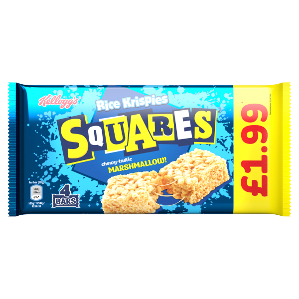 Kellogg's Rice Krispies Squares Marshmallow Snack Bar, 28g (Pack of 4