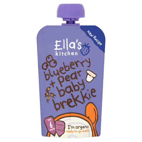 Ella's Kitchen Organic Blueberry and Pear Baby Brekkie Pouch 6+ Months 100g