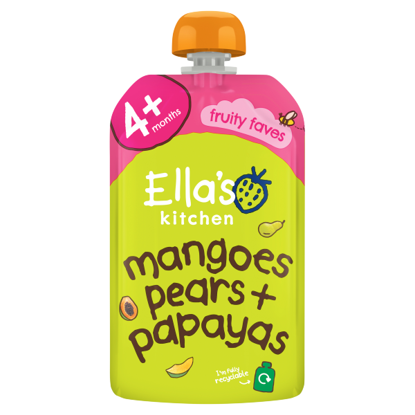 Ella's Kitchen Organic Mangoes, Pears and Papaya Baby Pouch 4+ Months