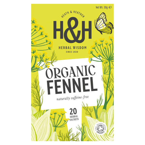 Heath & Heather Organic Fennel 20 Envelope Bags 30g