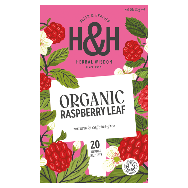 Heath & Heather Organic Raspberry Leaf 20 Envelope Teabags 30g