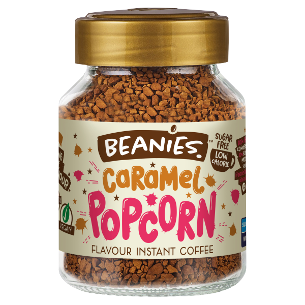Beanies Caramel Popcorn Flavour Instant Coffee 50g