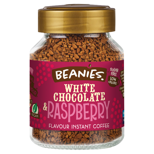 Beanies White Chocolate & Raspberry Flavour Instant Coffee 50g