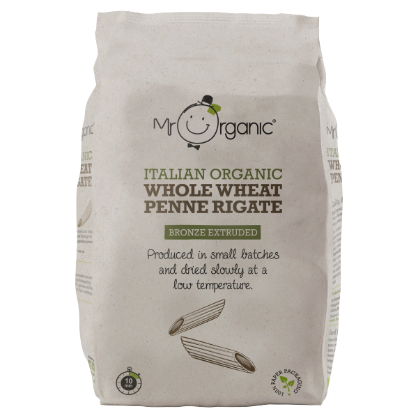 Mr Organic Italian Organic Whole Wheat Penne Rigate 500g