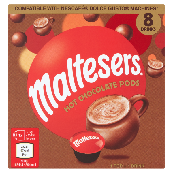 DOLCE GUSTO PODS - HOT CHOCOLATE - GALAXY & MALTESERS COFFEE MACHINE PODS