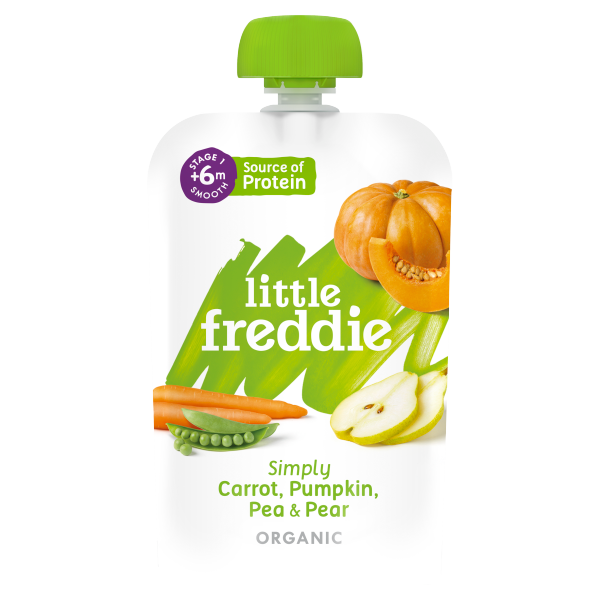 Little Freddie Organic Baby Food Stage 1 from 6 Months Carrot, Pumpkin