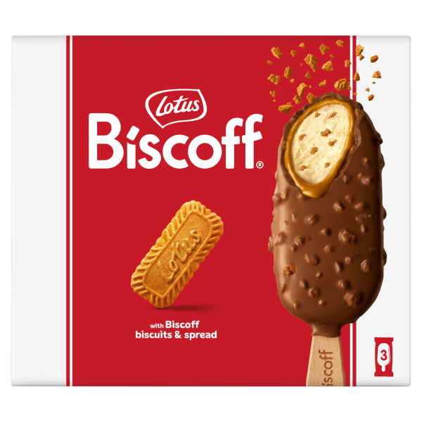Lotus Biscoff Ice Cream Sticks 3 x 90ml (270ml)