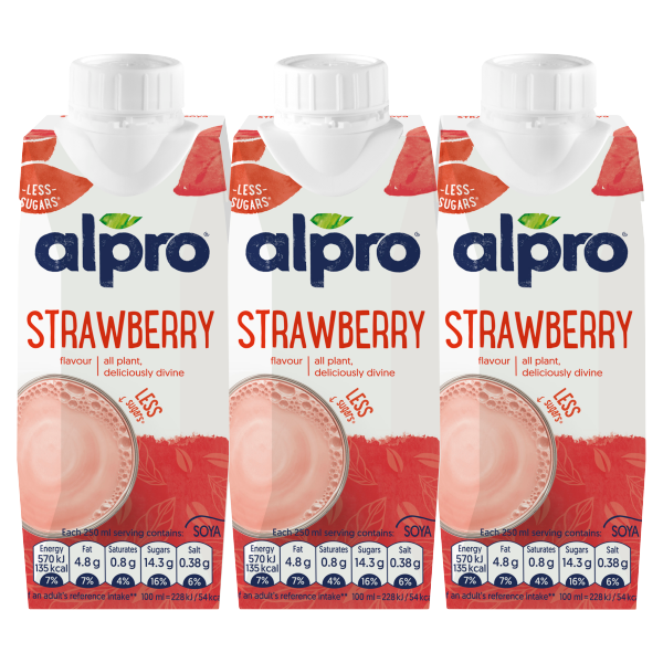 Alpro Soya Strawberry Long Life Drink 3x250ml
