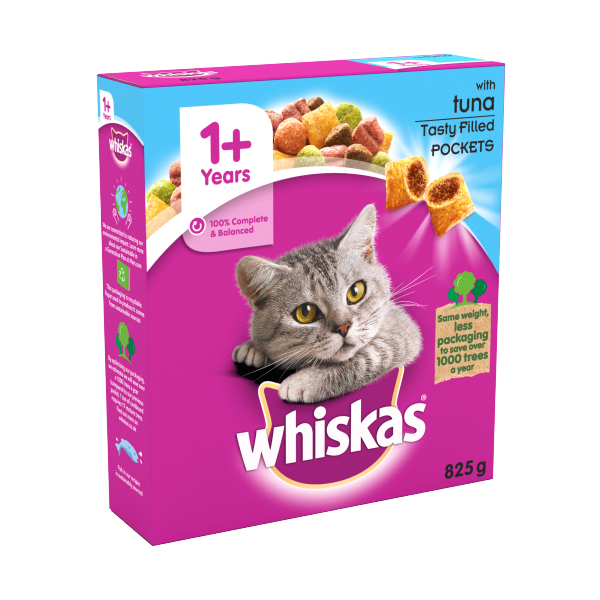 Whiskas Adult Complete Dry Cat Food Biscuits Tuna 825g