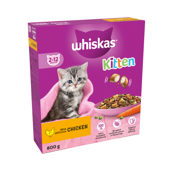 Whiskas 2-12Mths Cat Complete Dry With Chicken 800g