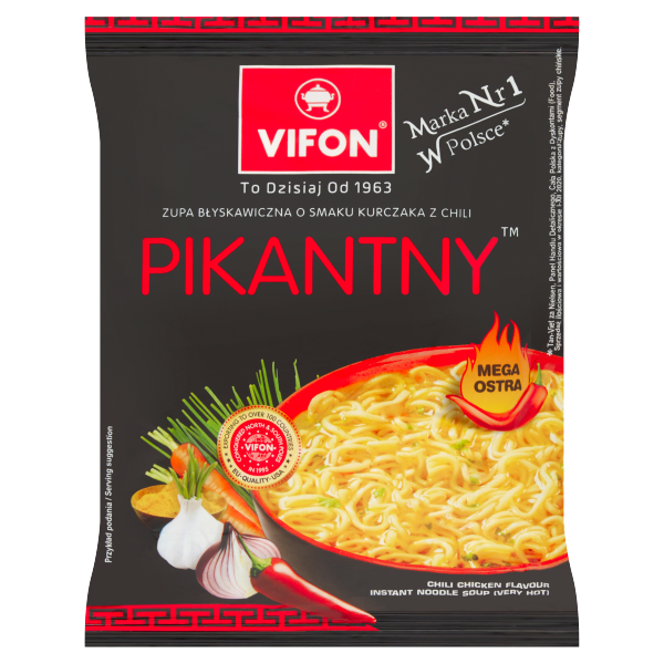 Vifon Pikantny Chili Chicken Flavour Instant Noodle Soup Very Hot 70g