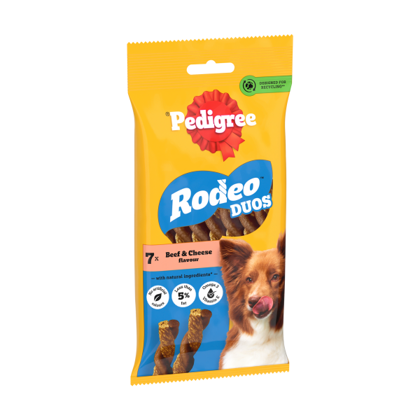 Pedigree Rodeo Duos Adult Dog Treats Beef & Cheese 7 Chews 123g