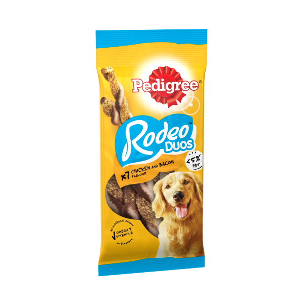 Pedigree Rodeo Duos Adult Dog Treats Chicken & Bacon 7 Chews 123g