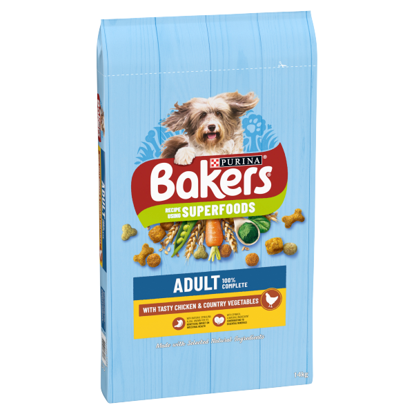 BAKERS ADULT Chicken with Vegetables Dry Dog Food 14kg
