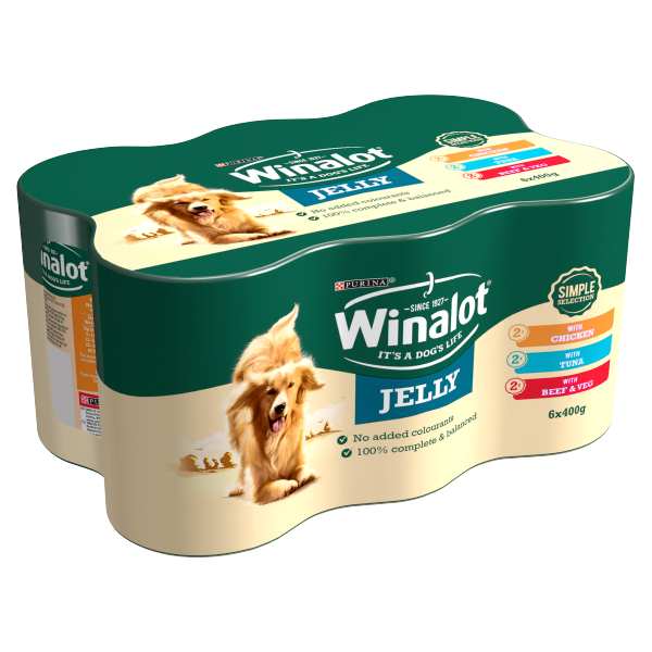 WINALOT Simple Selection Mixed in Jelly Wet Dog Food Can 6 x 400g We