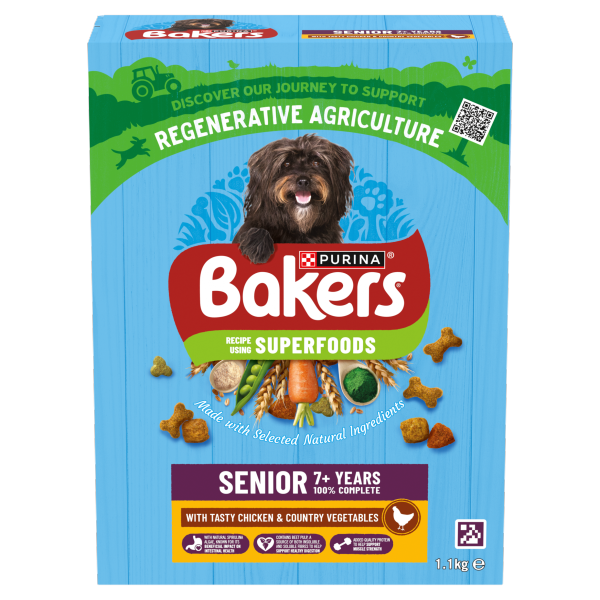 BAKERS Senior Chicken with Vegs Dry Dog Food 1.1kg