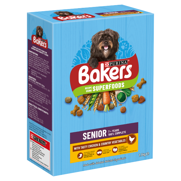 BAKERS Senior Chicken With Vegetables Dry Dog Food 1.1kg