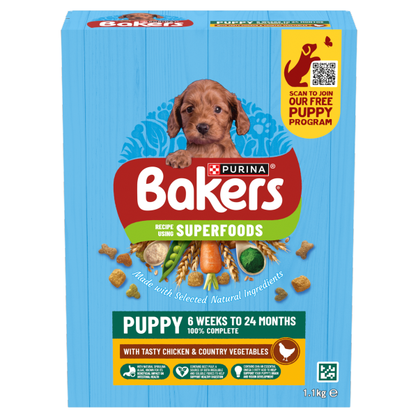 BAKERS Puppy Chicken with Vegs Dry Dog Food 1.1kg