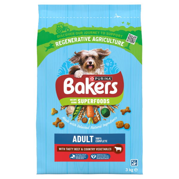 BAKERS ADULT Beef with Vegetables Dry Dog Food 3kg