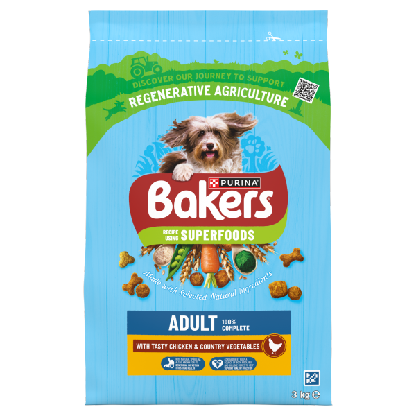 BAKERS ADULT Chicken with Vegetables Dry Dog Food 3kg