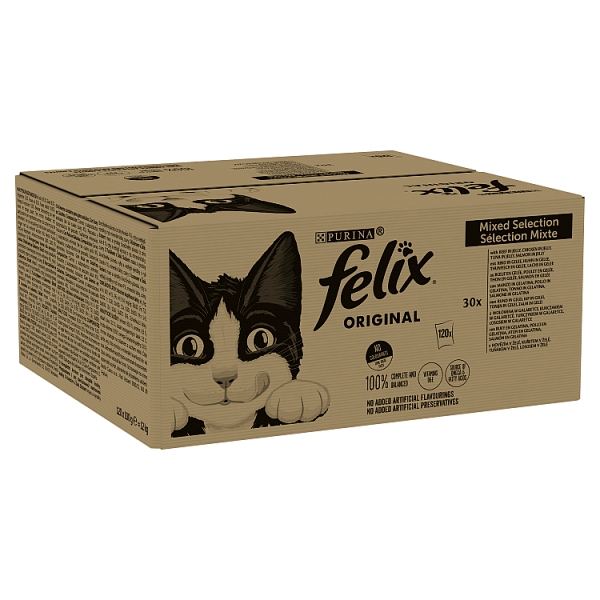Felix as Good as It Looks Doubly Delicious Meat Selection in Jelly Wet Cat Food 120 x 100g We