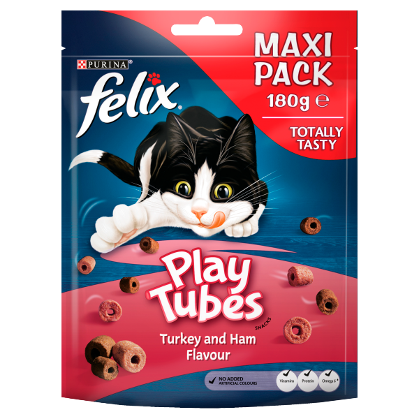Felix Play Tubes Cat Treats Turkey And Ham Maxi Pack 180g We Get Any