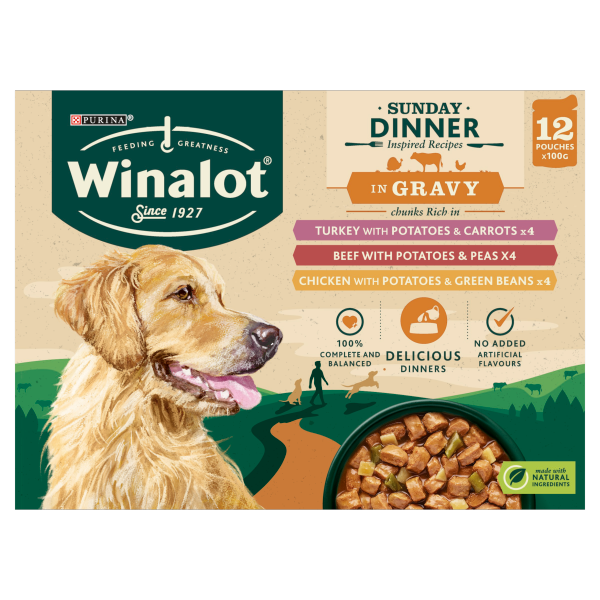 WINALOT Sunday Dinner Pouch Mixed in Gravy 12x100g