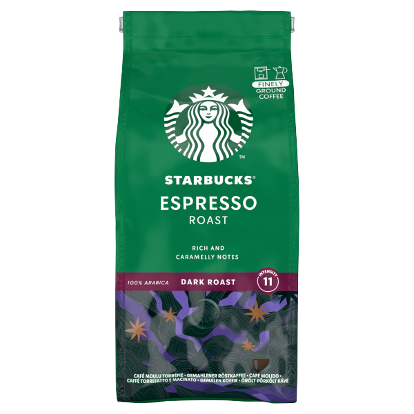 STARBUCKS Espresso Roast Dark Roast Finely Ground Coffee, 200g Bag - We ...