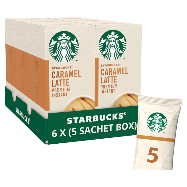 Starbucks Caramel Latte Premium Instant Coffee 5 x 21.5g Sachets We Get Any Stock