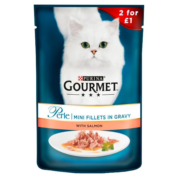 Gourmet Perle Salmon in Gravy Cat Food 85g We Get Any Stock