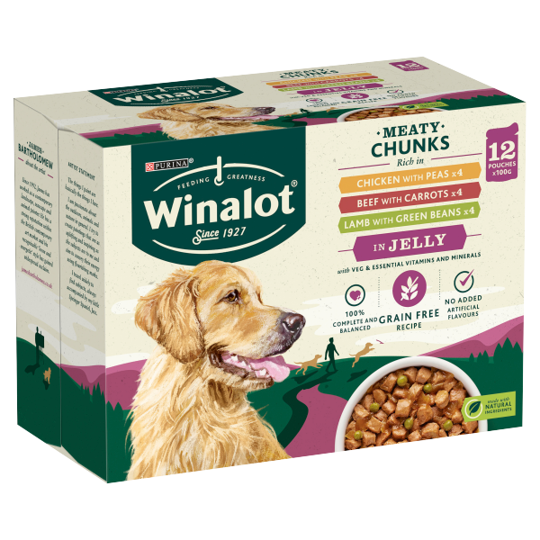 WINALOT Adult Dog Food Pouch Mixed in Jelly 12 x 100g
