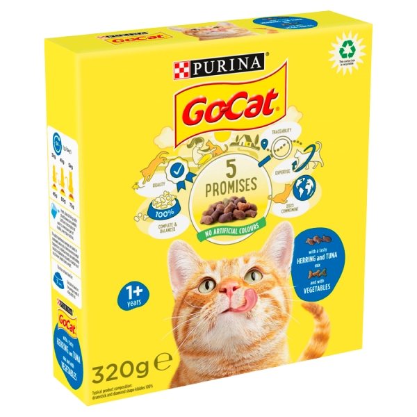 Go-Cat® with Herring and Tuna Mix with Vegetables Dry Cat Food 320g