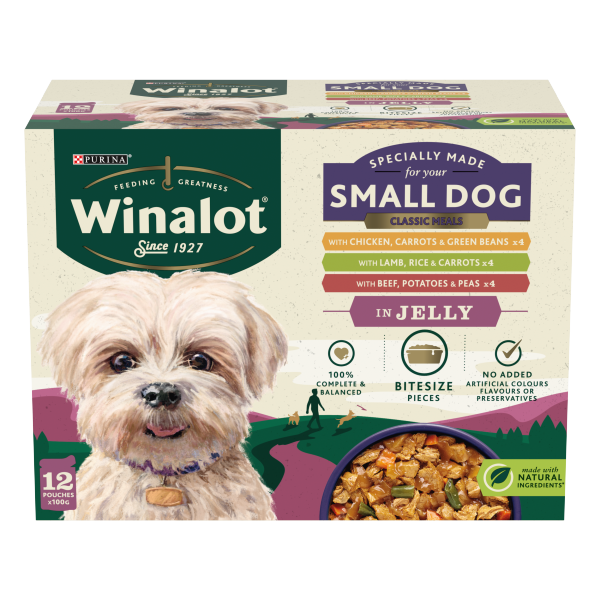 WINALOT Small Dog Food Pouch Mixed in Jelly 12 x 100g 